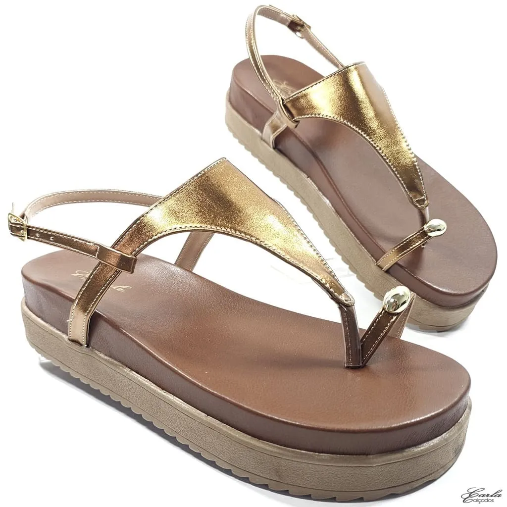 Plataforma Papete Thong Boho Chic Tamanho Especial