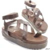 Plataforma Papete Boho Chic Thong Tamanho Especial Mocha Mousse