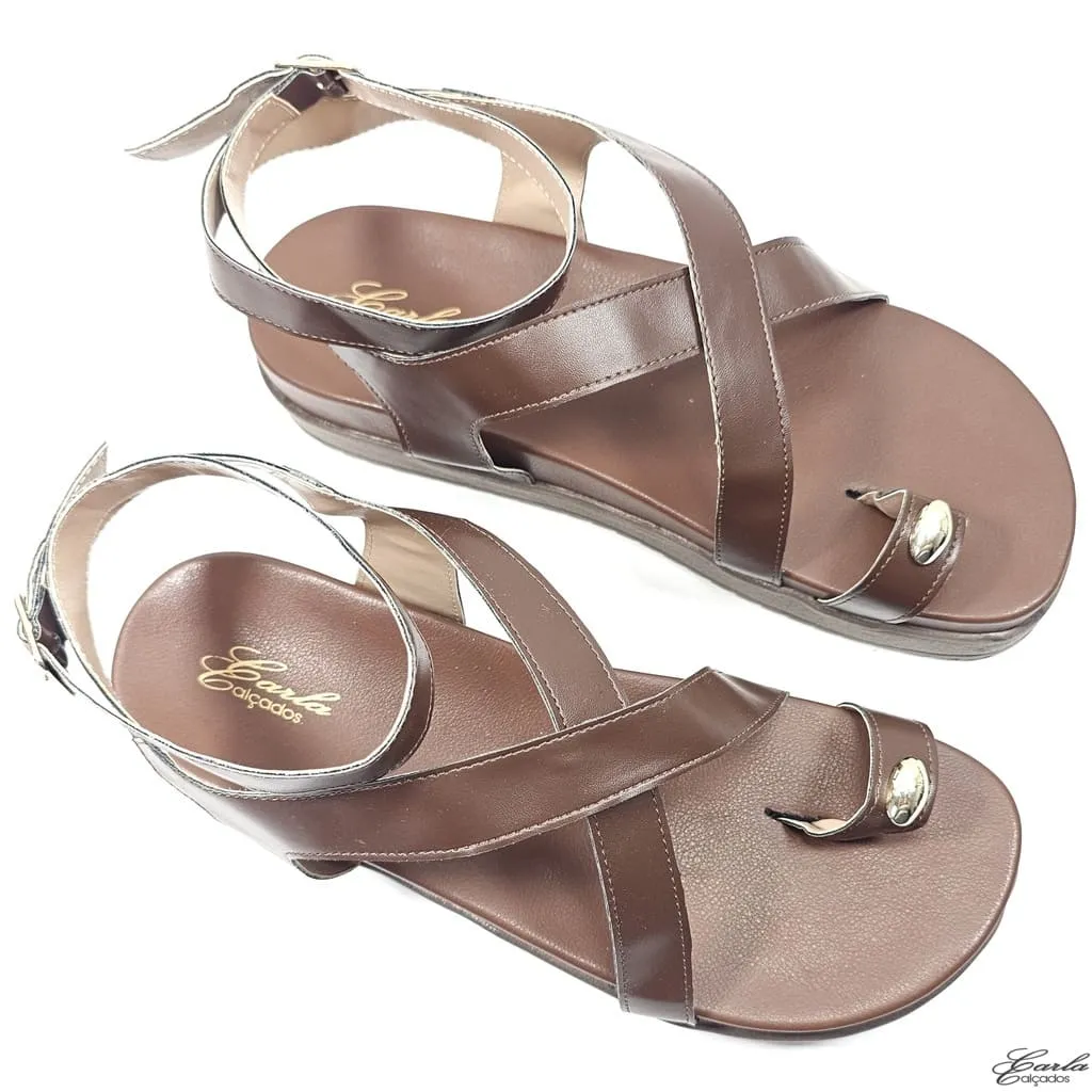 Plataforma Papete Boho Chic Thong Tamanho Especial Mocha Mousse Plataforma Papete Boho Chic Thong Tamanho Especial Mocha Mousse