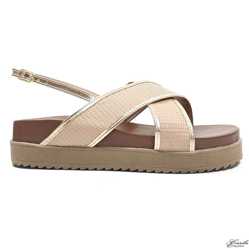 Plataforma Papete Boho Chic Cruzada Tamanho Especial