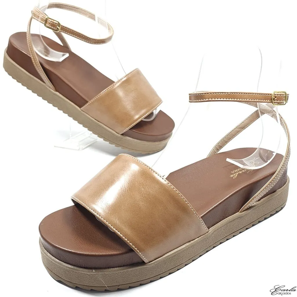 Plataforma Papete Boho Chic Slide Bege Tamanho Especial Plataforma Papete Boho Chic Slide Bege Tamanho Especial