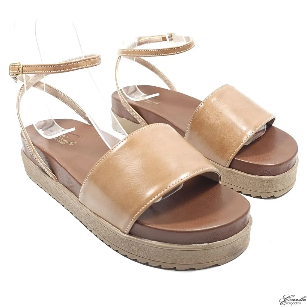 Plataforma Papete Boho Chic Slide Bege Tamanho Especial Plataforma Papete Boho Chic Slide Bege Tamanho Especial