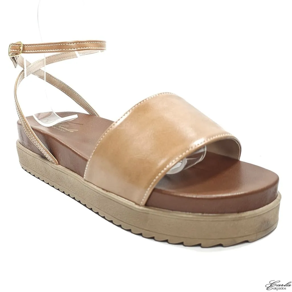 Plataforma Papete Boho Chic Slide Bege Tamanho Especial Plataforma Papete Boho Chic Slide Bege Tamanho Especial