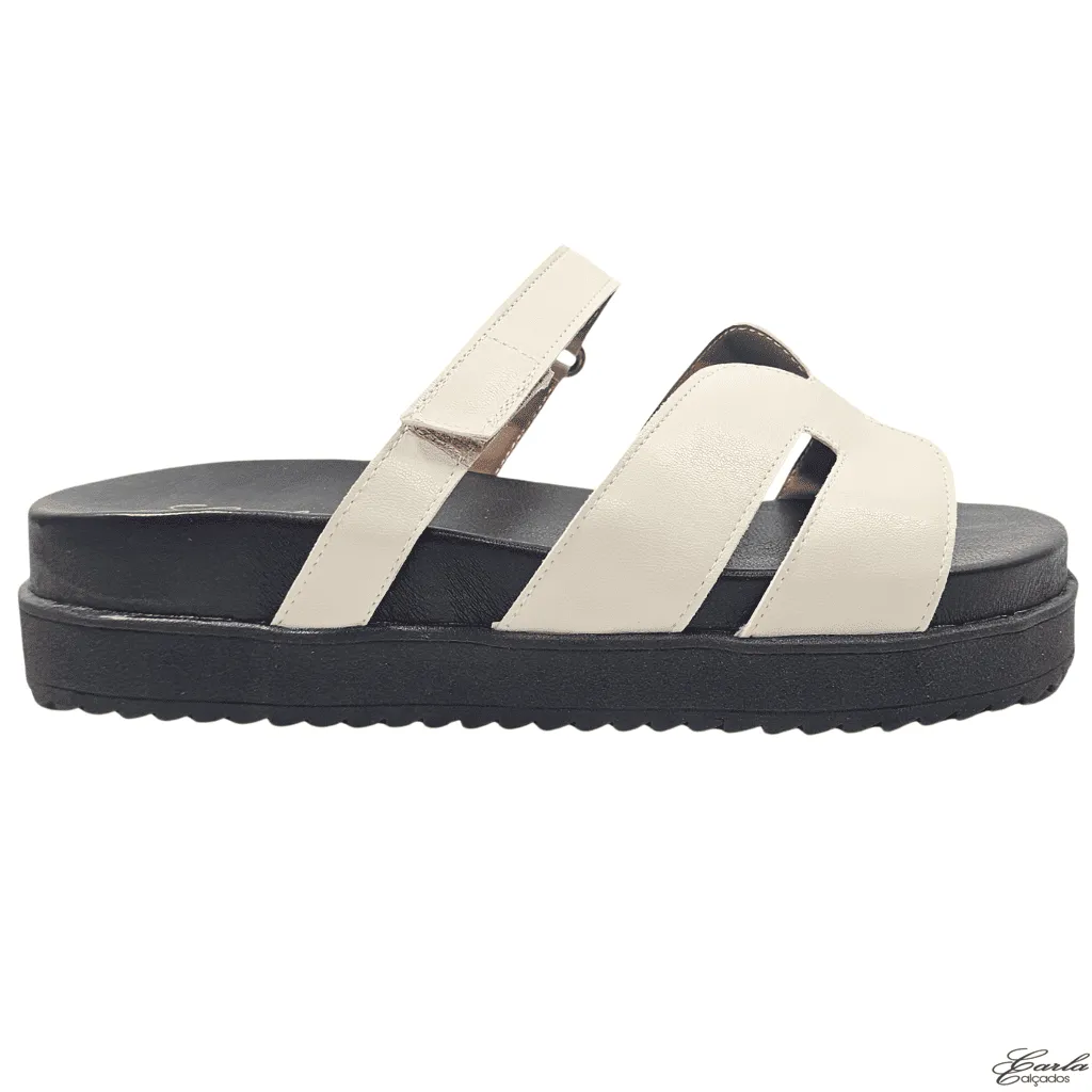 Plataforma Papete Boho Chic Off White Tamanho Especial