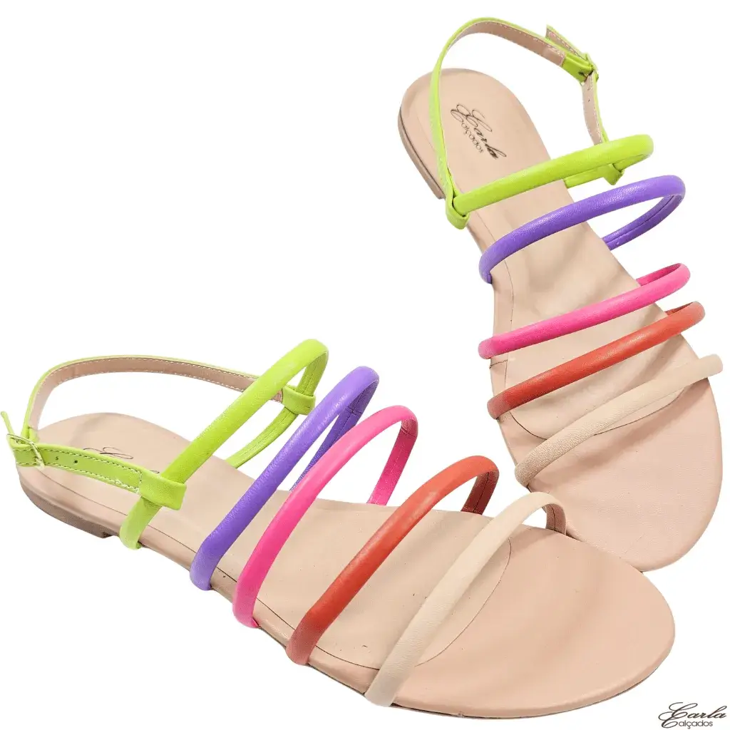 Rasteirinha Sandália Tiras Colors Tamanho Especial