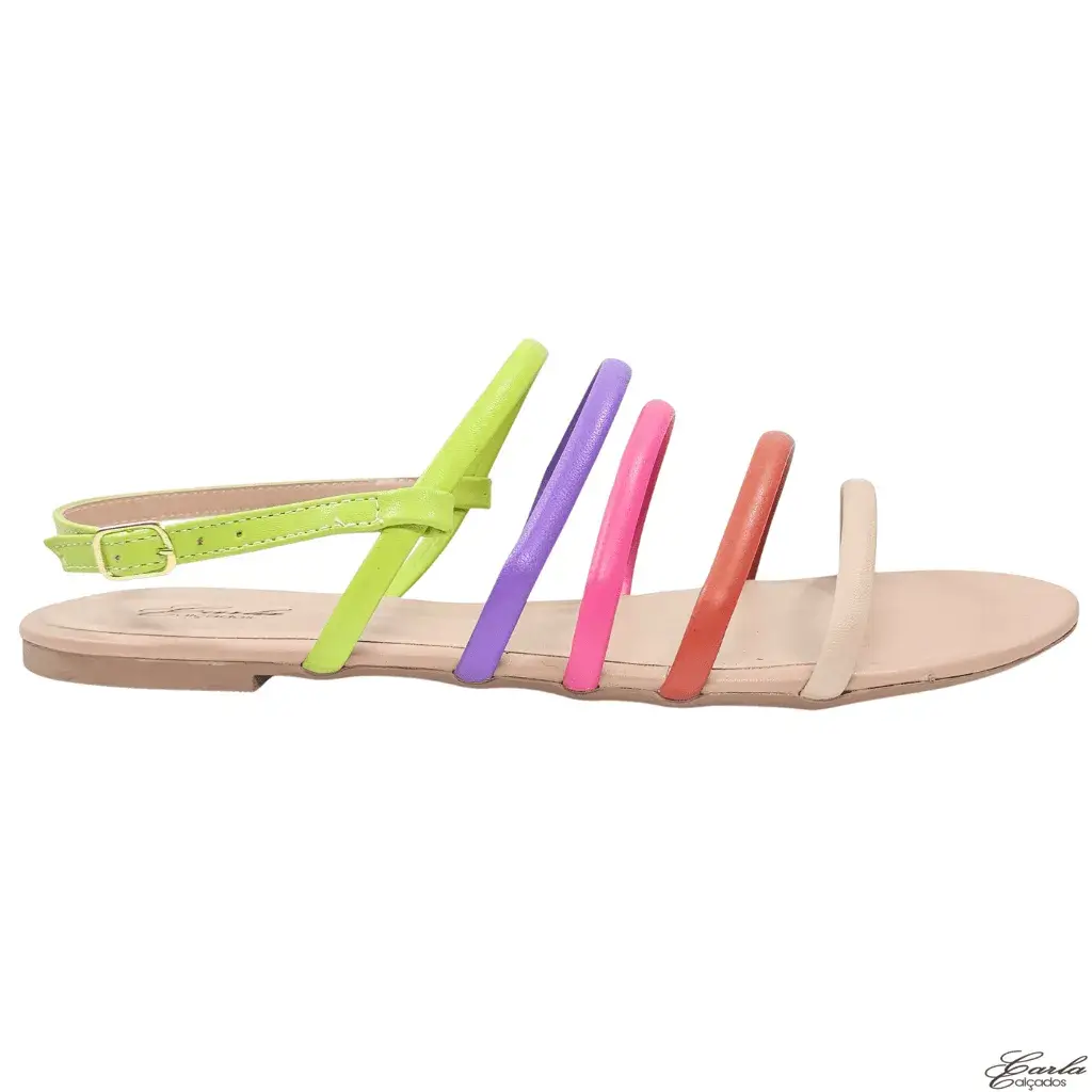 Rasteirinha Sandália Tiras Colors Tamanho Especial