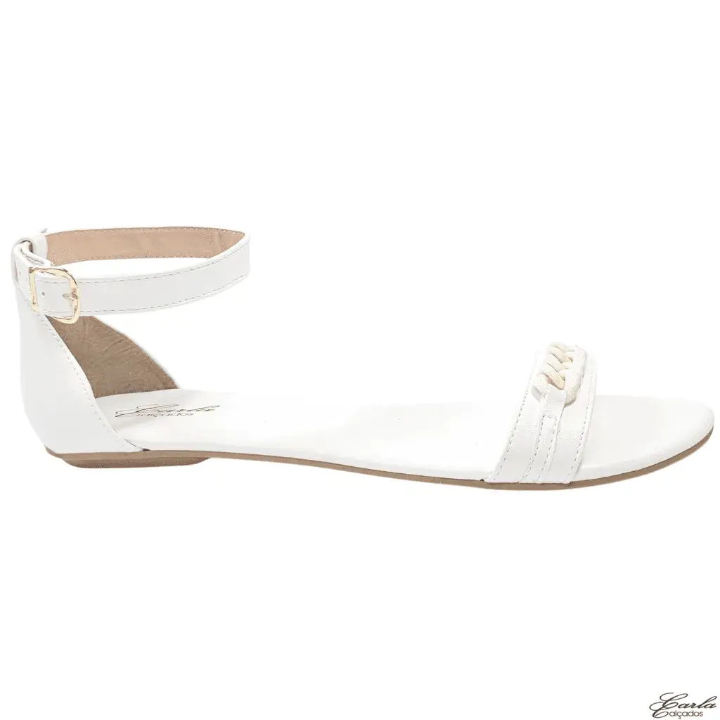 Rasteirinha Branca Argolas Numeração Especial 41 ao 44