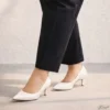 Scarpin Tamanho Especial Salto 5cm Branco Verniz
