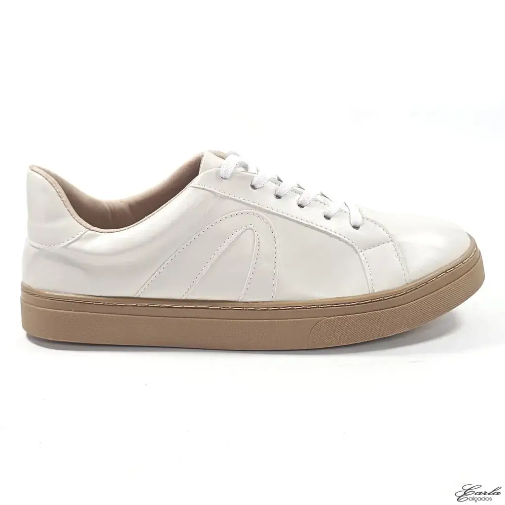 Tênis Casual Off White Sola Bege Tamanho Especial 41 ao 44