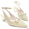 Scarpin Slingback 5cm Brilho Dourado Tamanho Especial