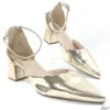 Scarpin Slingback 5cm Dourado Espelhado Tamanho Especial