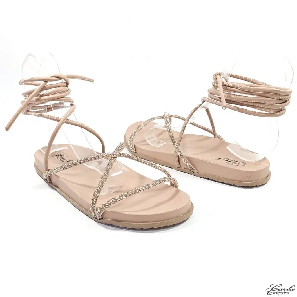 Papete Nude Strass de Amarrar Tamanho Especial Papete Nude Strass de Amarrar Tamanho Especial