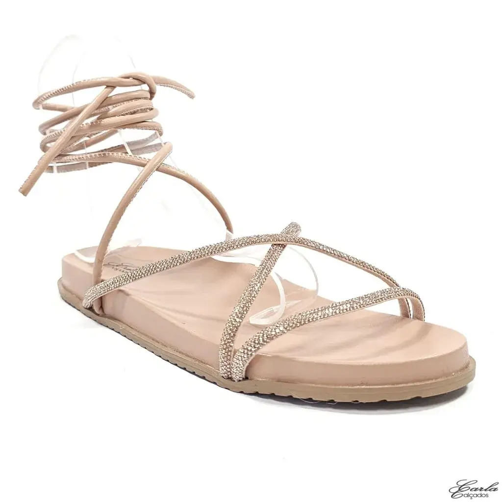 Papete Nude Strass de Amarrar Tamanho Especial Papete Nude Strass de Amarrar Tamanho Especial