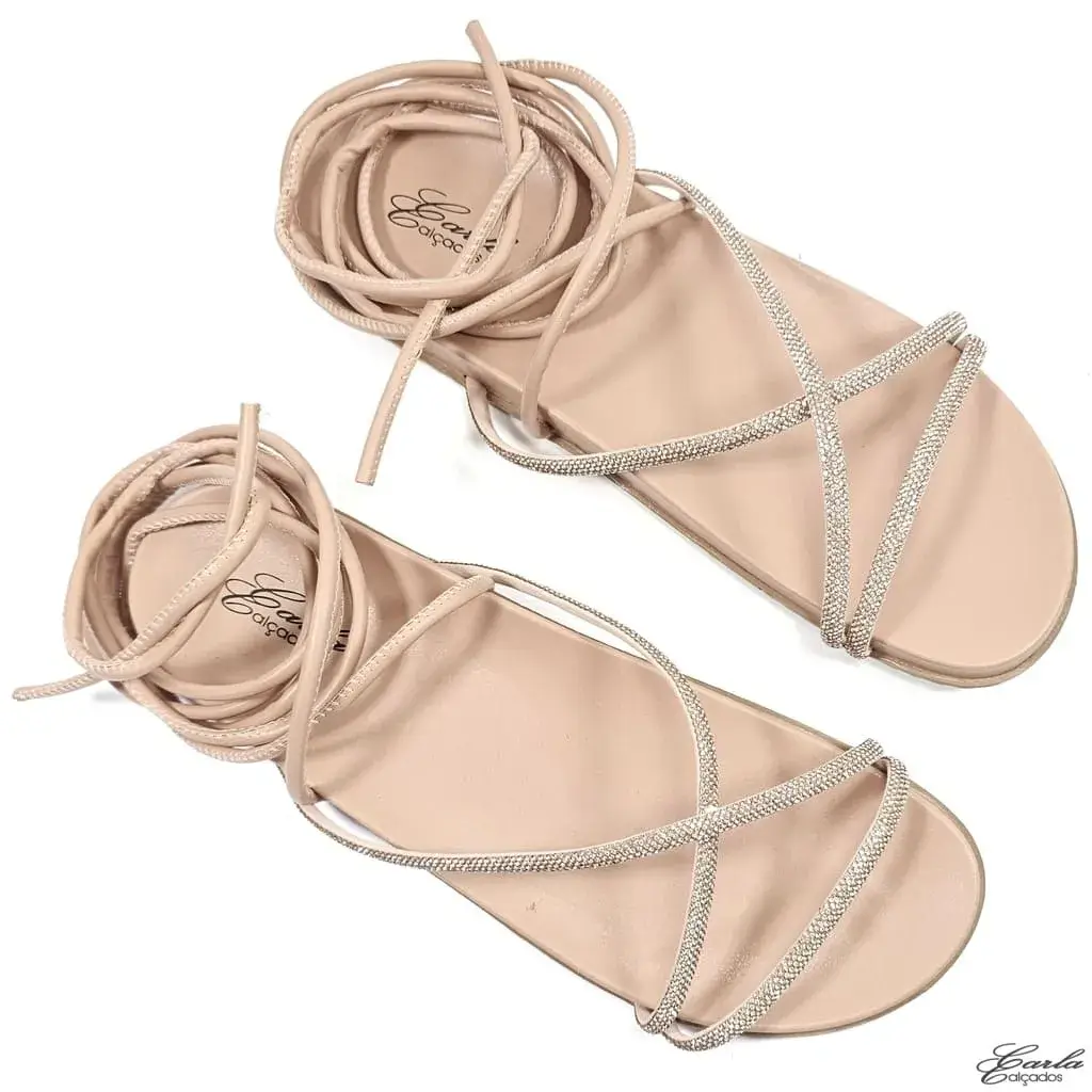 Papete Nude Strass de Amarrar Tamanho Especial Papete Nude Strass de Amarrar Tamanho Especial