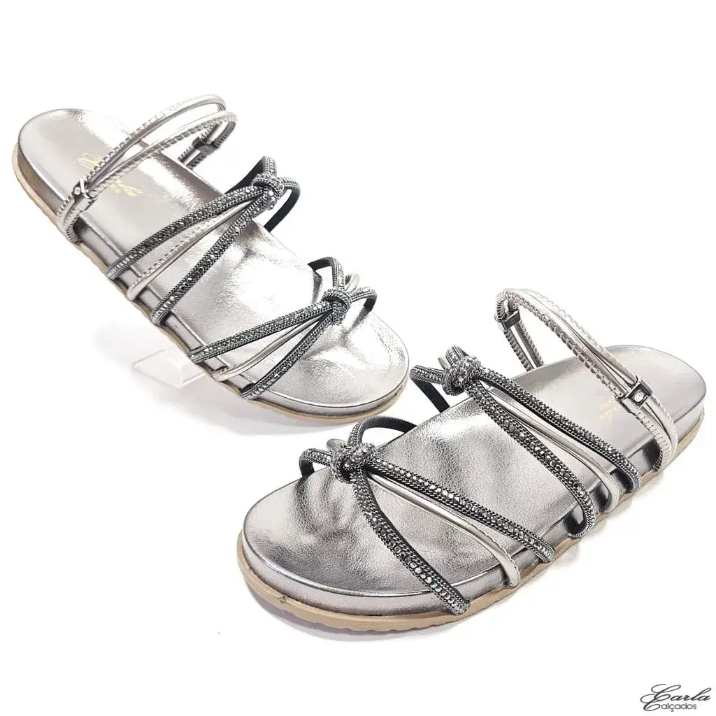 v Papete Metalizada Prata Velho Strass Tamanho Especial