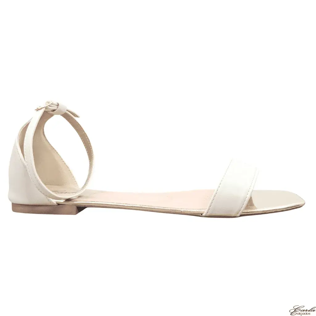 Rasteirinha Sandália Branca Tiras Tamanho Especial