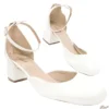 Scarpin Slingback Salomé 5cm Branco Tamanho Especial