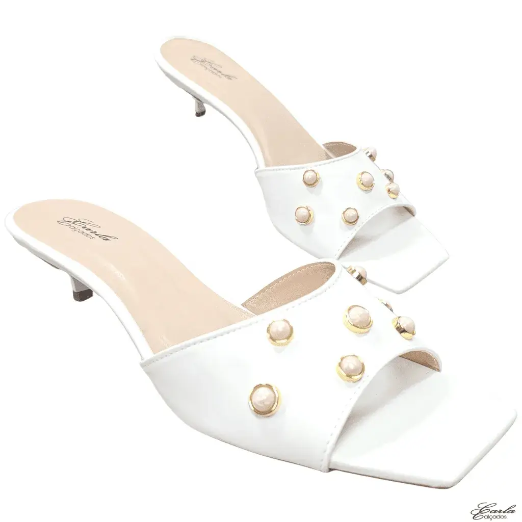 Tamanco Salto 3cm Branco Tamanho Especial
