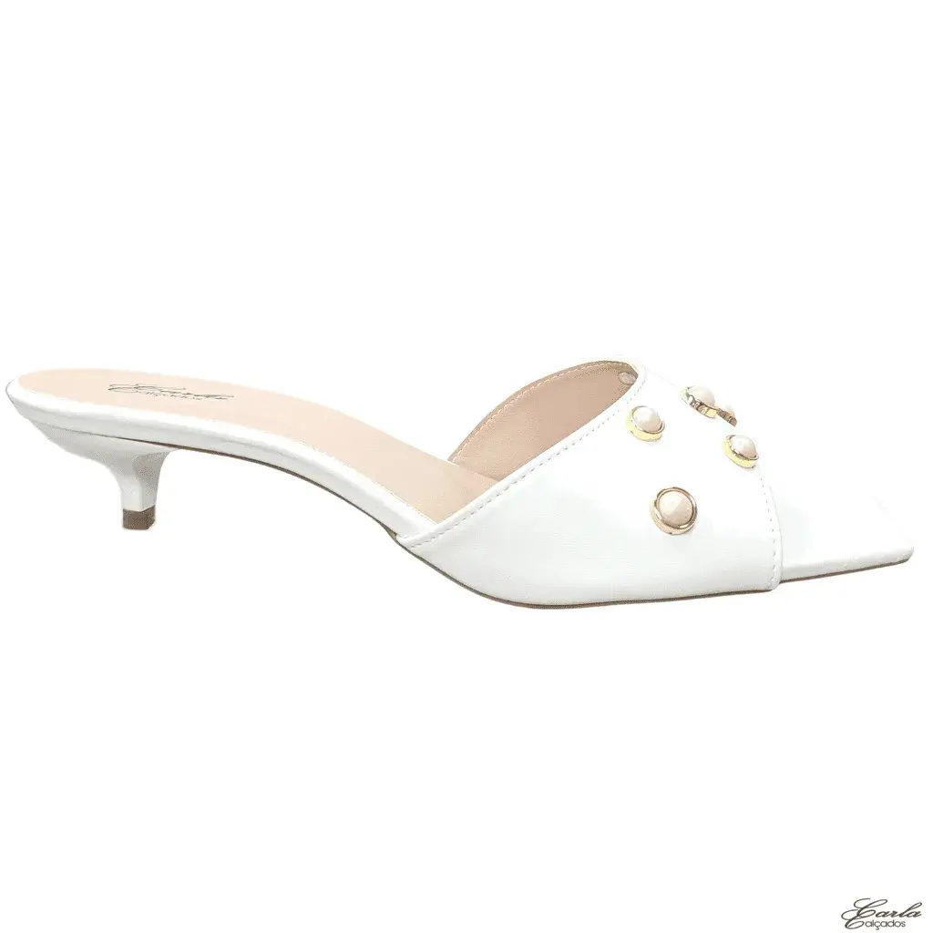 Tamanco Salto 3cm Branco Tamanho Especial