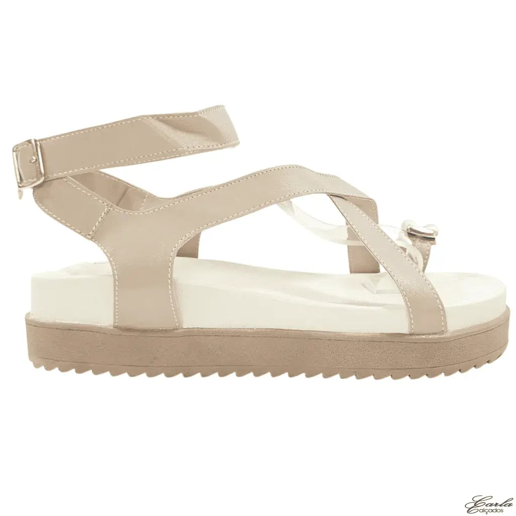 Plataforma Papete Boho Chic Thong Nude Tamanho Especial