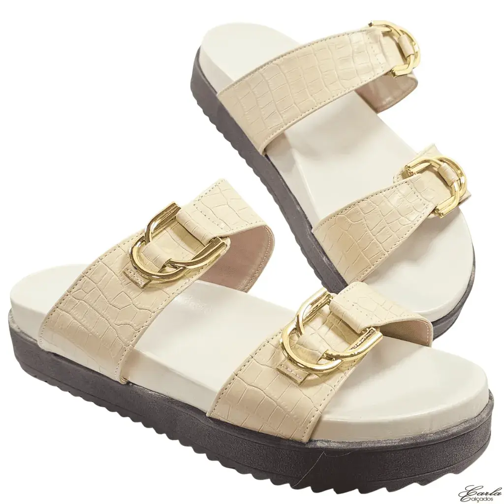 Papete Plataforma Off White Croco Numeração Especial 41 ao 44