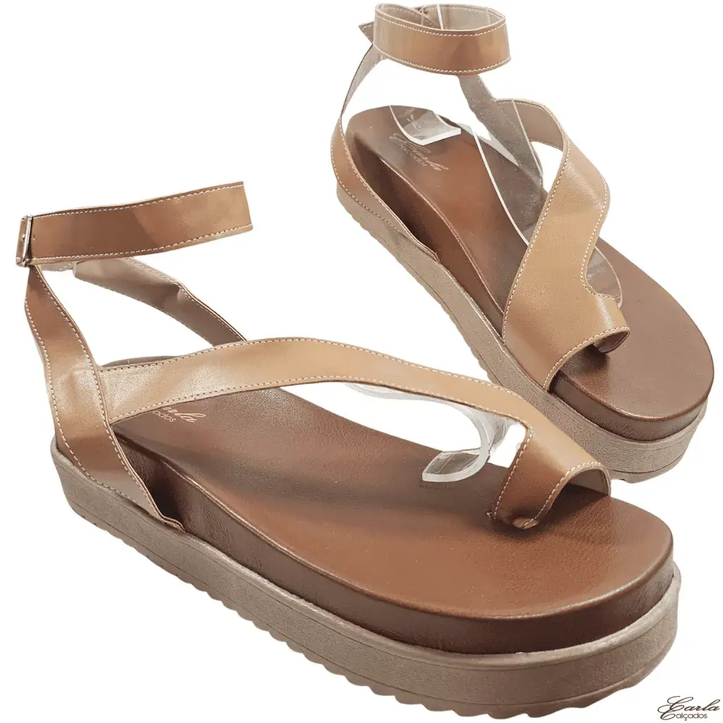 Papete Plataforma Caramelo Boho Chic Numeração Especial 41 ao 44