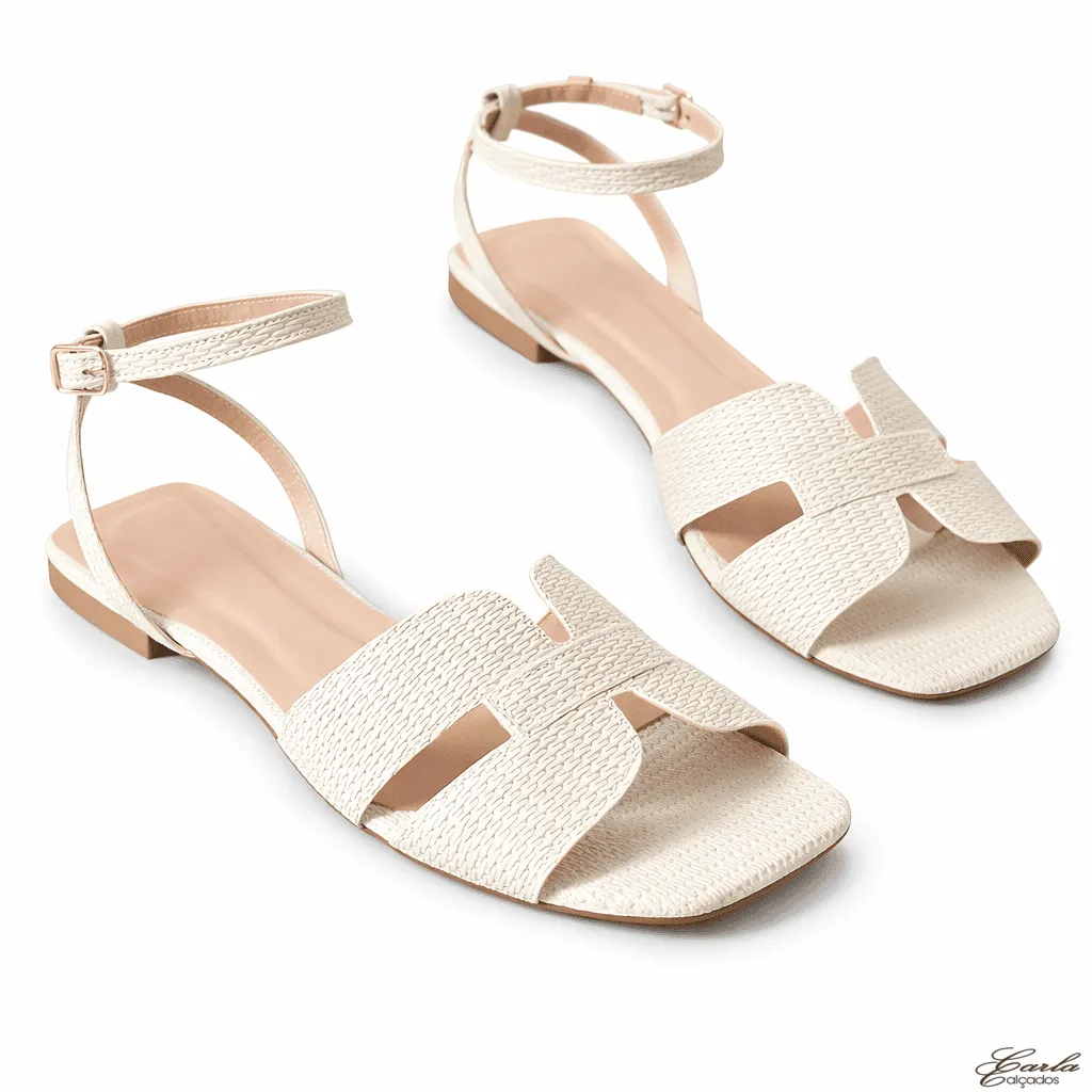 Rasteirinha Numeração Especial 41 42 43 44 Ráfia Off White Tiras Largas (11)