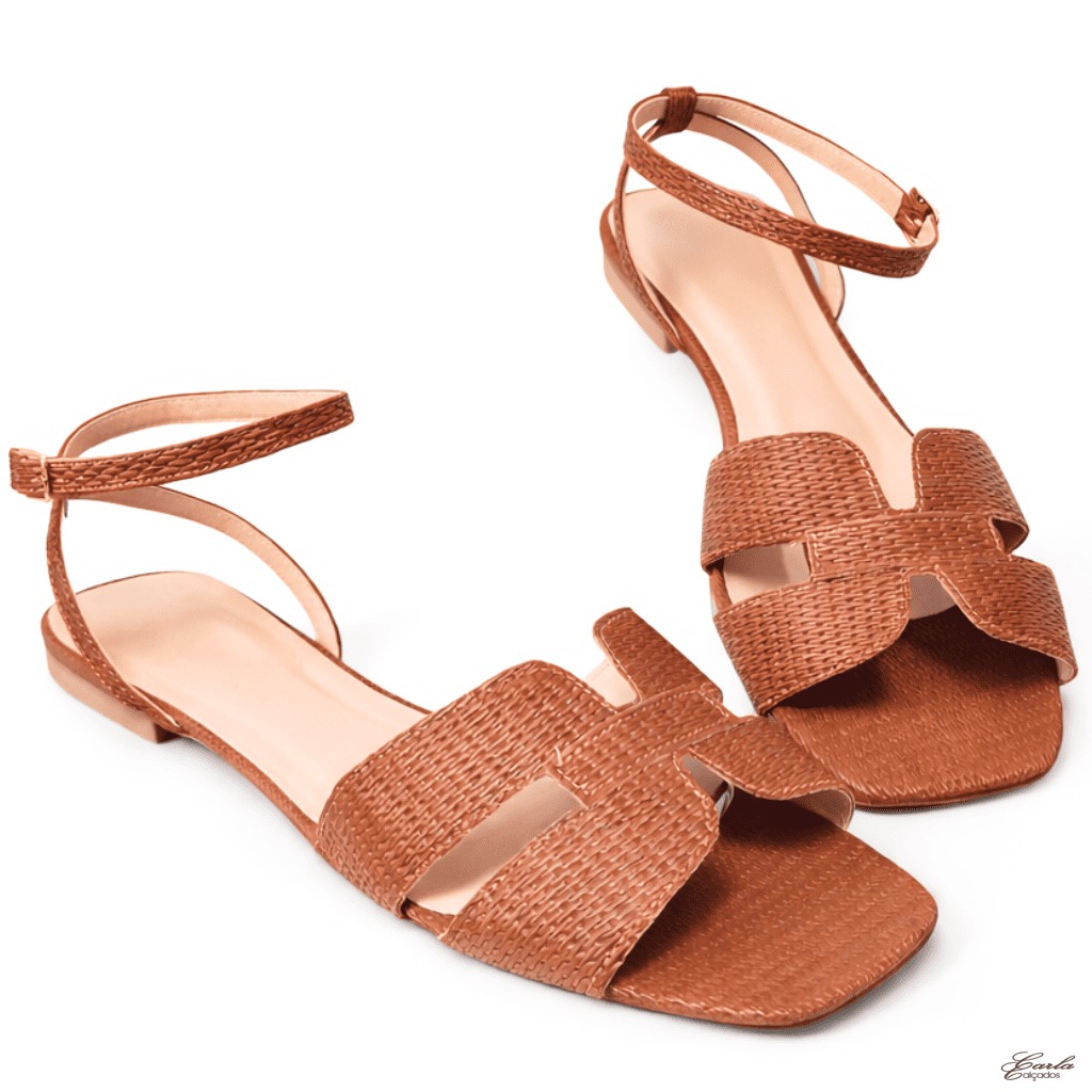 Rasteirinha Ráfia New Whisk Tiras Largas Numeração Especial 41 42 43 44