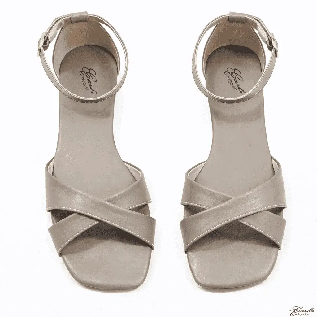 Rasteirinha Sandália Greige Tamanho Especial (6) Rasteirinha Greige Tiras Cruzadas Tamanho Especial