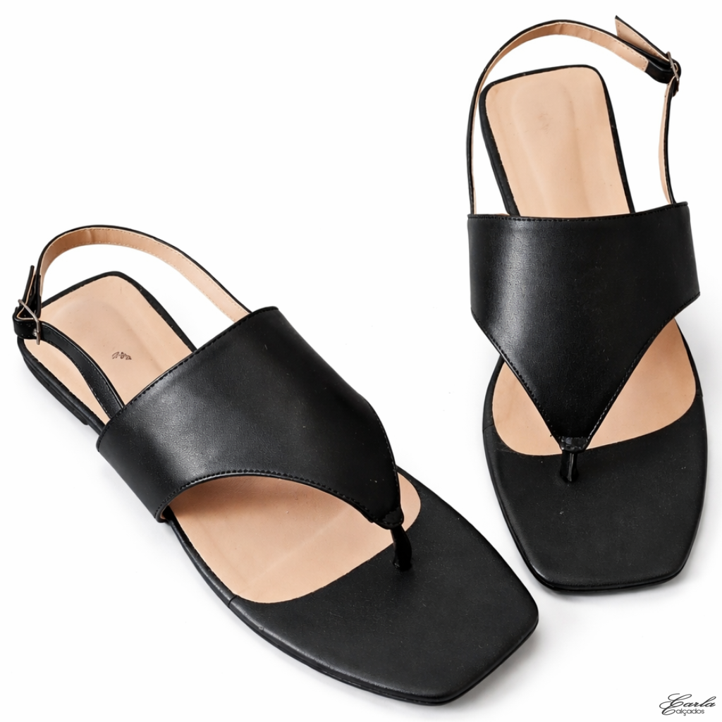 Rasteirinha Thong Preta Larga Tamanho Especial (3) Rasteirinha Thong Preta Larga Tamanho Especial 41 42 43 44