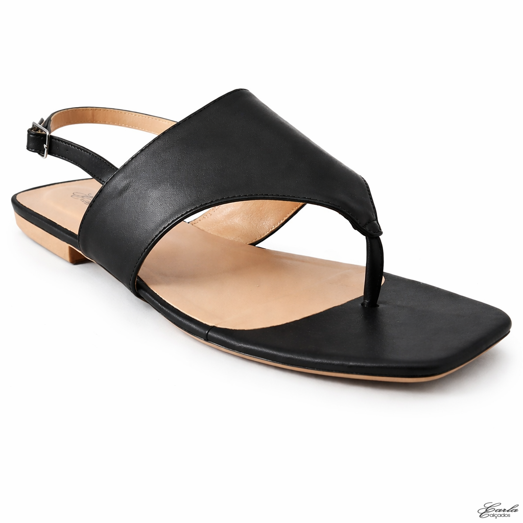 Rasteirinha Thong Preta Larga Tamanho Especial (5) Rasteirinha Thong Preta Larga Tamanho Especial 41 42 43 44