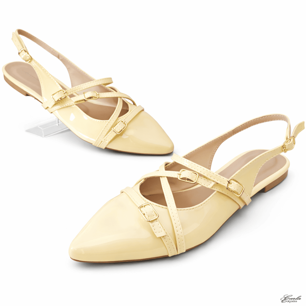 Sapatilha Slingback Numeração Especial 41 42 43 44 Amarela Sapatilha Slingback Numeração Especial 41 42 43 44 Amarela