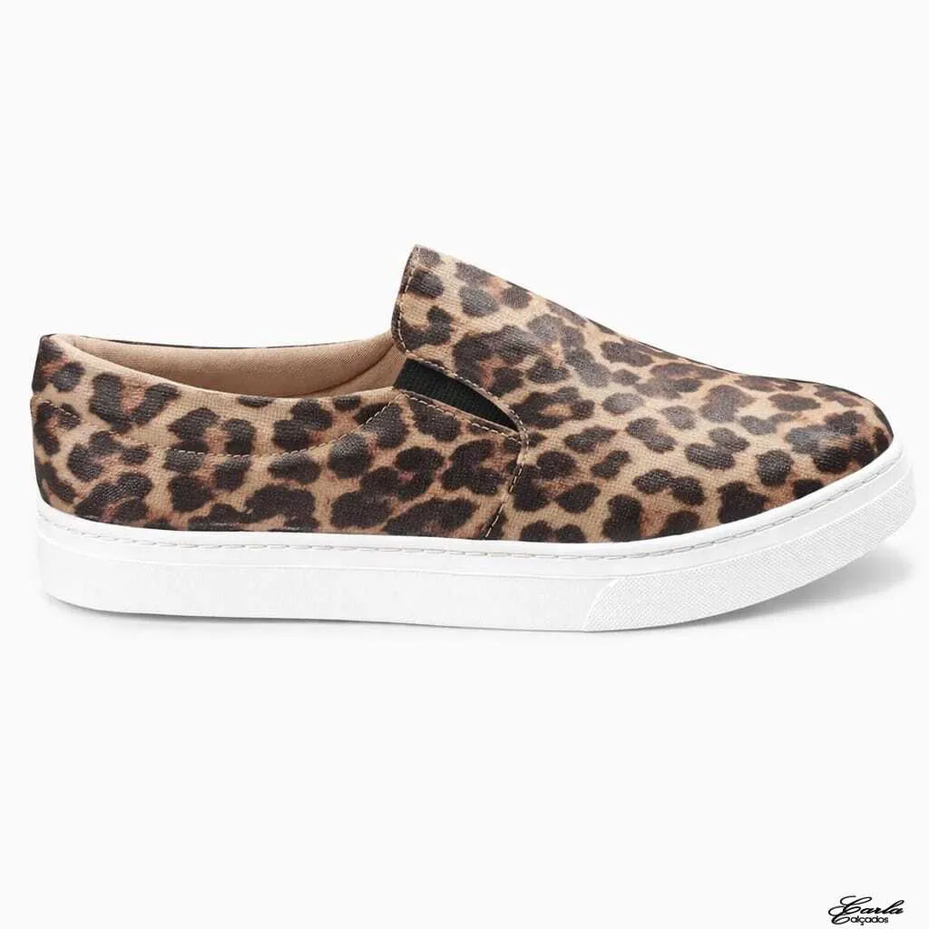 Slip On Tamanho Especial Estampa Animal Print Oncinha