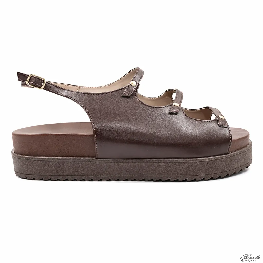 Papete Plataforma Tamanho Especial Mocha Mousse Tachas