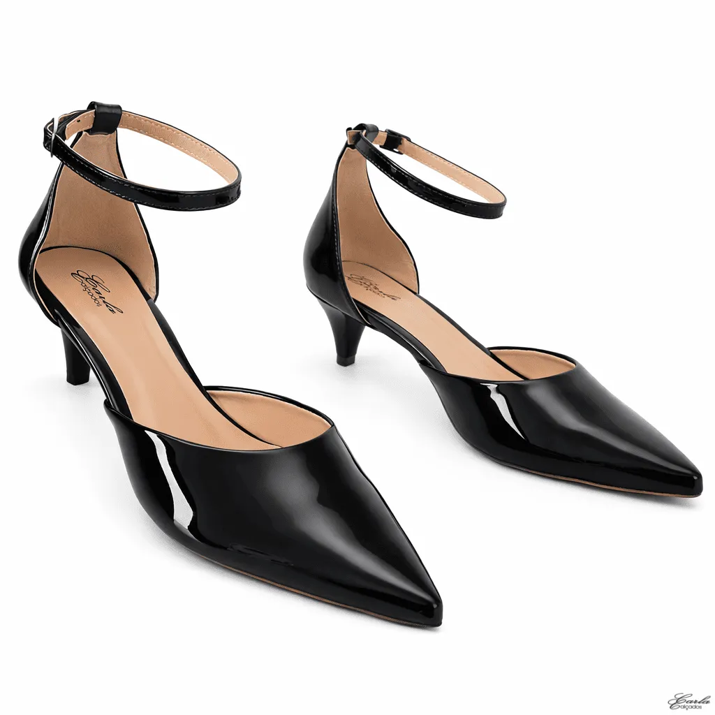 Scarpin Tamanho Especial Salto 5cm Preto 41 ao 44 Scarpin Tamanho Especial Salto 5cm Preto 41 ao 44