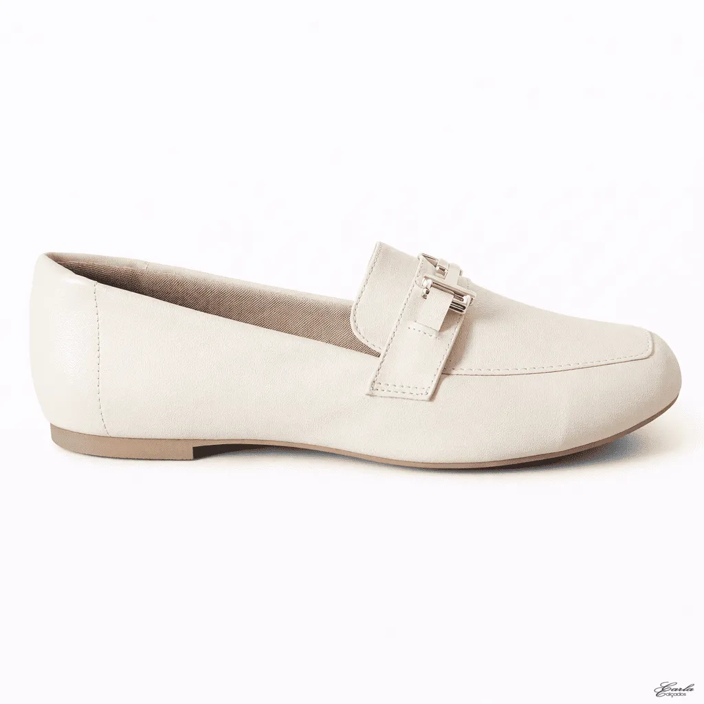 Sapatilha Mocassim Numeração Especial 41 42 43 44 (27) Sapatilha Mocassim Numeração Especial Off White Fivela Dourada
