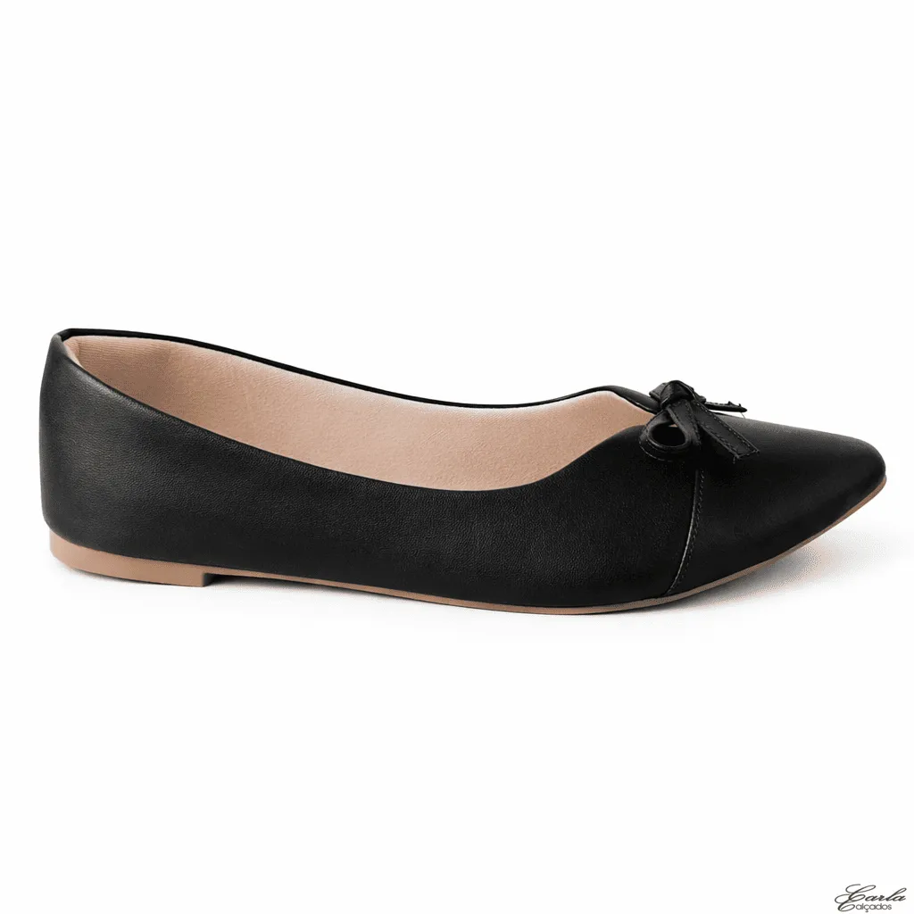 Sapatilha Numeração Especial 41 42 43 44 (43) Sapatilha Preta Numeração Especial Bico Fino com Laço 41 ao 44