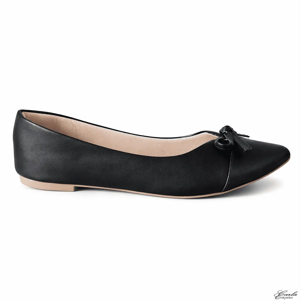 Sapatilha Numeração Especial 41 42 43 44 (46) Sapatilha Preta Numeração Especial Bico Fino com Laço 41 ao 44