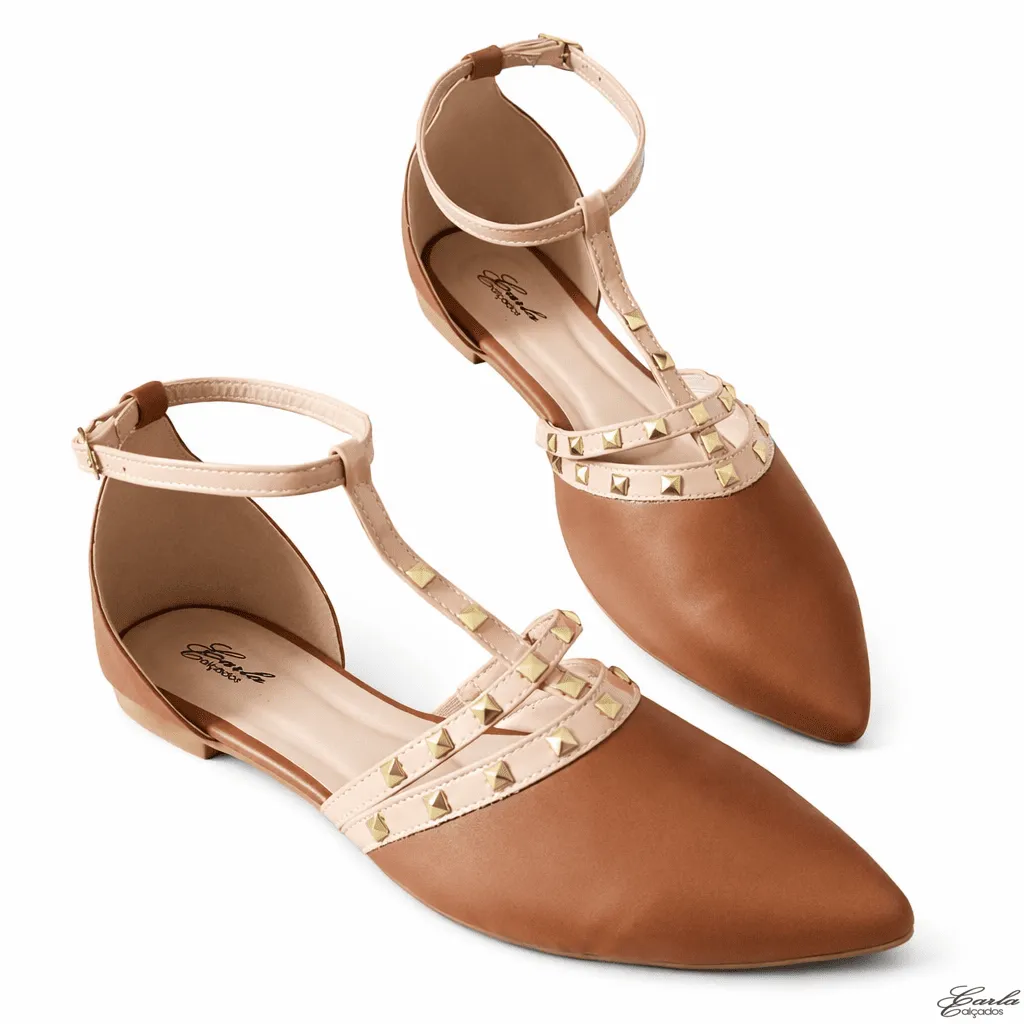 Sapatilha Slingback Numeração Especial Caramelo Spikes 41 ao 44 (1) Sapatilha Slingback Numeração Especial Caramelo Spikes