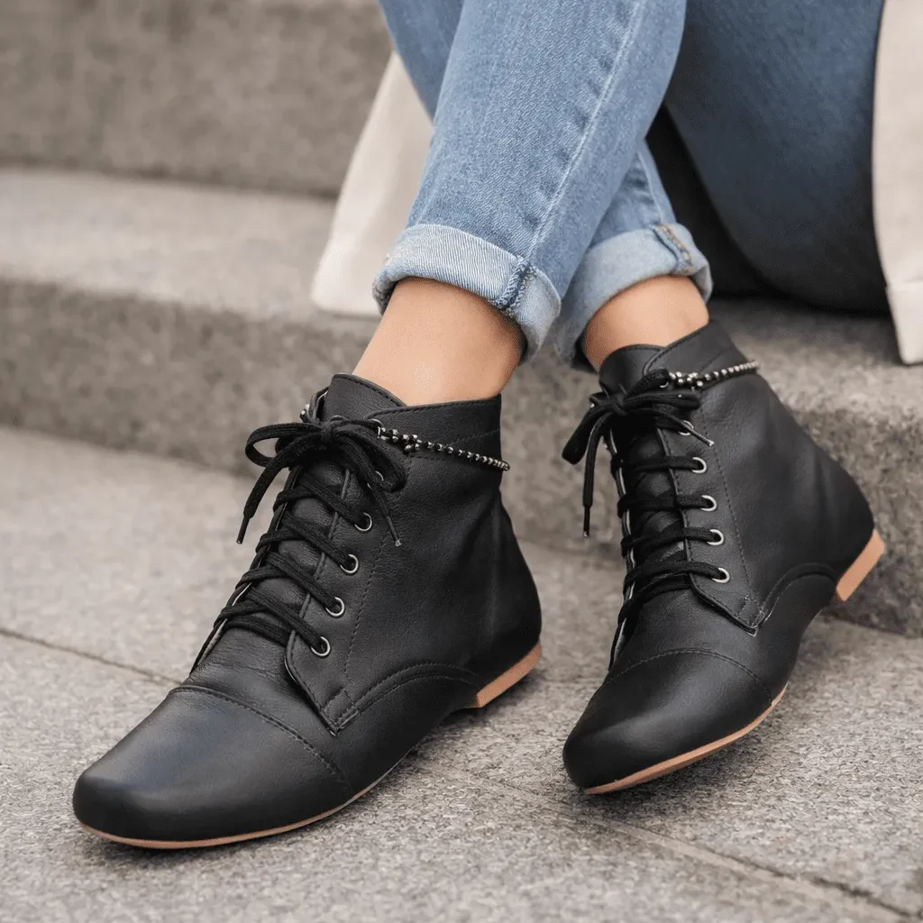 Bota Coturno Numeração Especial Preta Corrente Removível