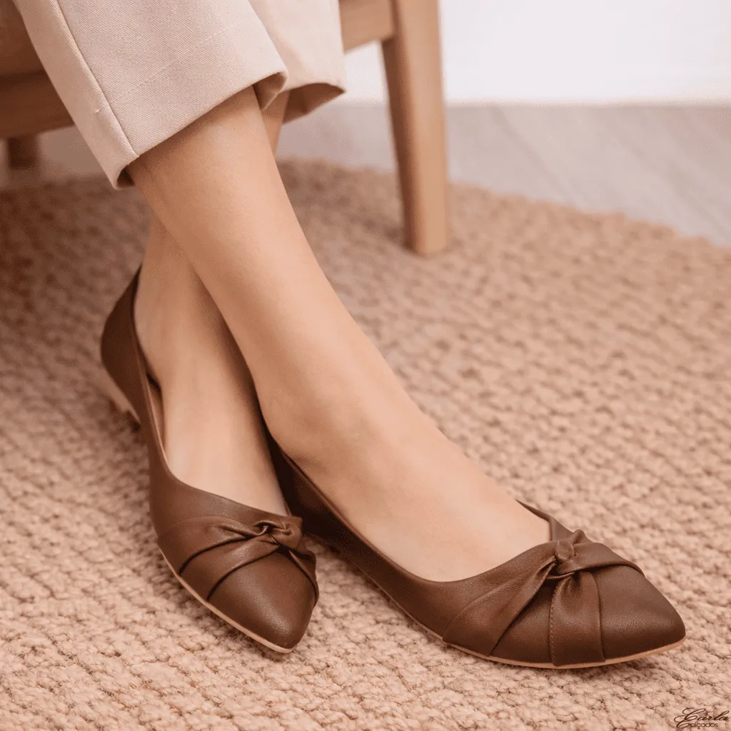 Sapatilha Numeração Especial Café Bico Fino Nó 41 ao 44