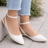 Sapatilha Slingback Off White Bico Fino Numeração Especial