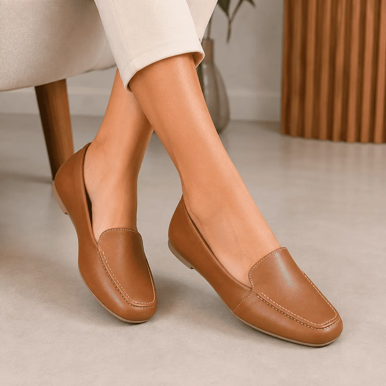 Sapatilha Mocassim Tamanho Especial Caramelo 41 ao 44
